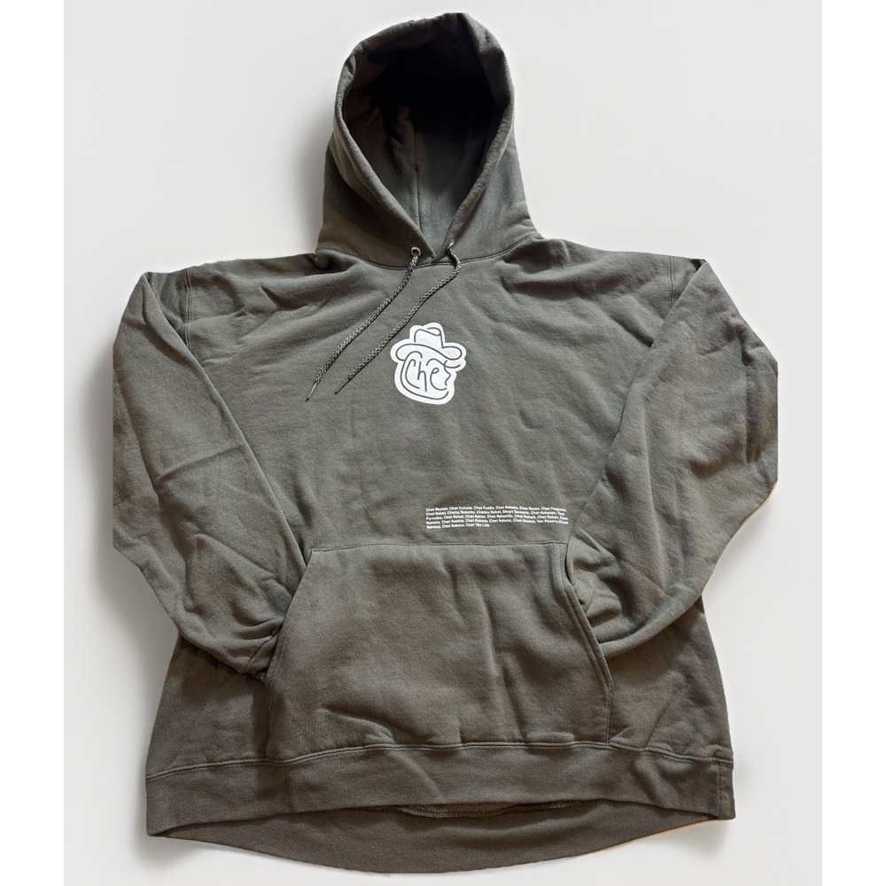 Chet Rocket Graphic Hoodie Mens Large Olive Green Casual Comfort Adventure First